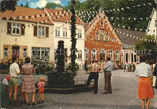 Tecklenburg Marktplatz Brunnen Fest Teutoburger Wald Kat. Tecklenburg