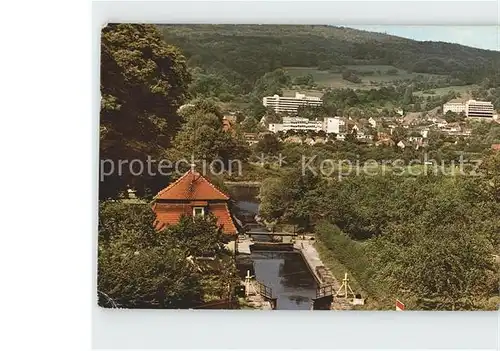 Bad Sooden Allendorf Werra Schleuse Werra Kurklinik Sonnenberg und Wicker Sanatorium Kat. Bad Sooden Allendorf