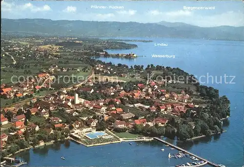 Nonnenhorn Hafen Freibad Pfaender Bregenzerwald Fliegeraufnahme Kat. Nonnenhorn Bodensee