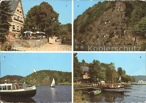 Kriebstein Talsperre HO Gaststaette Boot Anlegestelle Wappenfelsen Lauenhain Kat. Kriebstein