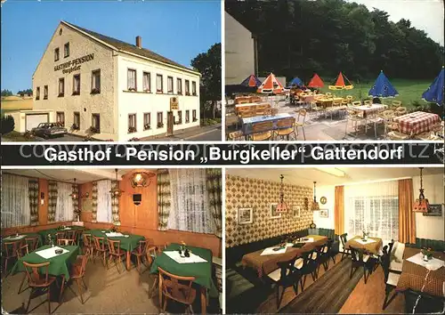 Gattendorf Oberfranken Gasthof Pension Burgkeller Restaurant Terrasse Kat. Gattendorf