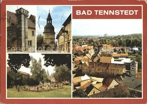 Bad Tennstedt Brueckentor Glunkerbach Osthoefer Tor Gruenanlagen Markt Blick vom Kirchturm Kat. Bad Tennstedt