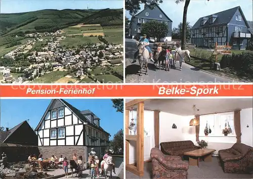 Holthausen Sauerland Pension Ferienhof Belke Spork Reiten Fliegeraufnahme Kat. Schmallenberg