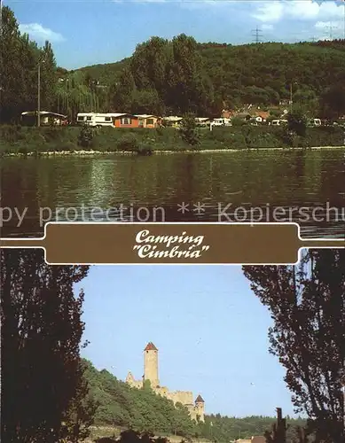 Neckarzimmern Campingplatz Cimbria am Neckar Burg Hornberg Kat. Neckarzimmern