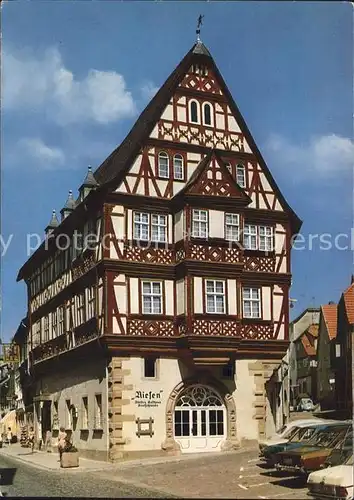 Miltenberg Main Hotel Riesen aeltestes Gasthaus Deutschlands Fachwerkhaus 12. Jhdt. Kat. Miltenberg