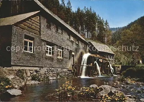 St Maergen Drei Stegen Muehle im Hexenloch Wasserrad Schwarzwald Kat. St. Maergen