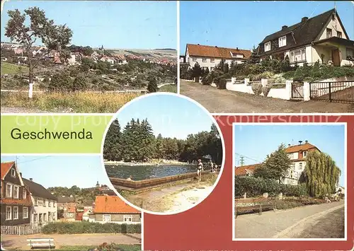 Geschwenda Panorama Weisser Stein Waldbad Parkanlage Kat. Geschwenda