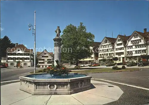 Gais AR Dorfplatz Brunnen  Kat. Gais