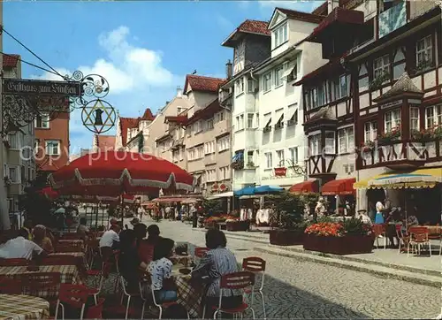 Lindau Bodensee Hauptstrasse Fussgaengerzone Strassencafe Kat. Lindau (Bodensee)