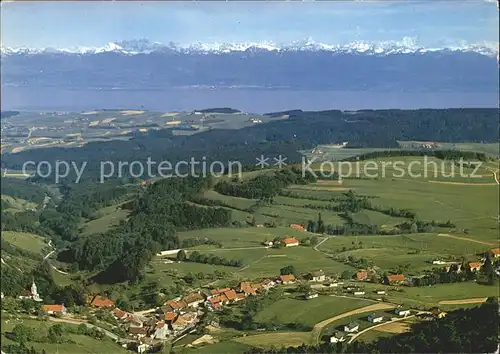 St George Aubonne Lac Leman et les Alpes vue aerienne Kat. St George