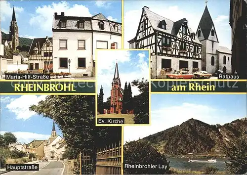 Rheinbrohl Maria Hilf Strasse Rathaus Rheinbrohler Lay Evangelische Kirche  Kat. Rheinbrohl