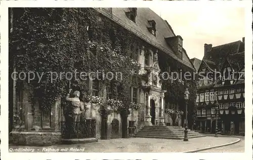 Quedlinburg Rathaus mit Roland Kat. Quedlinburg