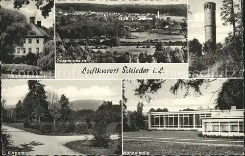 Schieder Schloss Gesamt Kahlenbergturm Kurpark Wandelhalle Kat. Schieder Schwalenberg