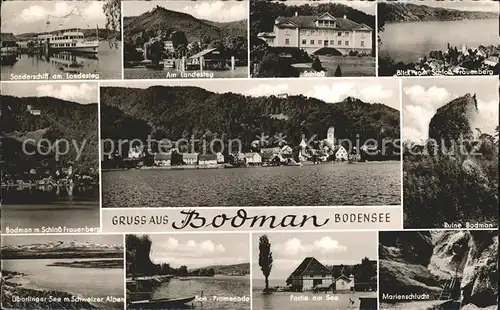 Bodman Ludwigshafen Sonderschiff Landesteg Schloss Bodenseeblick Schloss Frauenberg Ruine Bodmann ueberlinger See Seepromenade Marienschlucht Kat. Bodman Ludwigshafen