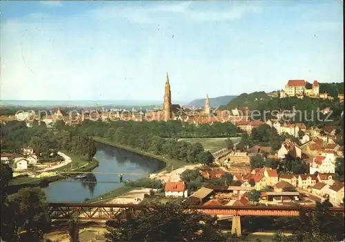 Landshut Isar Blick vom Klausenberg Kat. Landshut