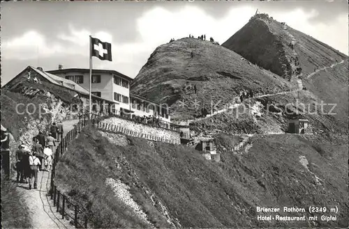 Brienzer Rothorn BE Hotel Restaurant mit Gipfel Kat. Brienzer Rothorn