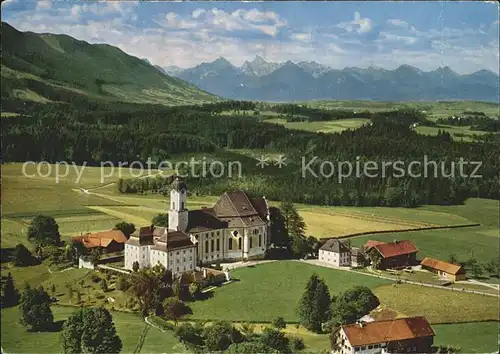 Steingaden Allgaeu Wieskirche Fliegeraufnahme Kat. Sulzberg