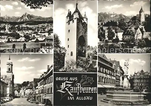 Kaufbeuren Fuenfknopfturm Kaiser Max Strasse Neptunbrunnen Rathaus  Kat. Kaufbeuren