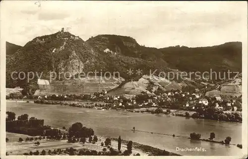 Drachenfels Fliegeraufnahme Kat. Koenigswinter