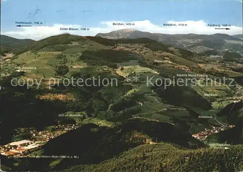 Atzenbach Zell im Wiesental Blick vom Turm der Hohen Moehr Kat. Zell im Wiesental