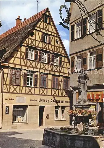 Waiblingen Marktbrunnen mit Justizia Kat. Waiblingen