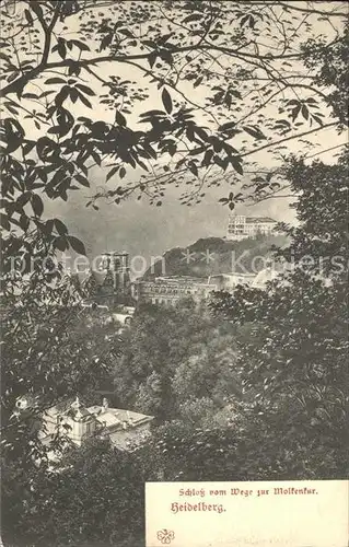 Heidelberg Neckar Schloss vom Wege zur Molkenkur Hotel Kat. Heidelberg