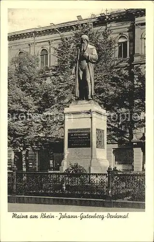 Mainz Rhein Johann Gutenberg Denkmal Statue