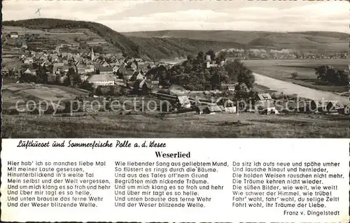 Polle Panorama Luftkurort Sommerfrische Weserlied Kat. Polle