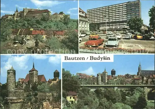 Bautzen Ortenburg Hochhaus Platz der Roten Armee Alte Wasserkunst Friedensbruecke Kat. Bautzen