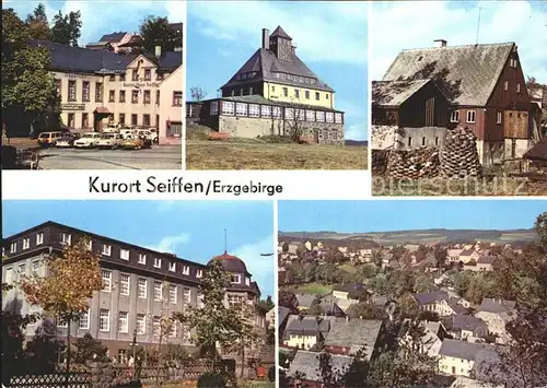 Seiffen Erzgebirge HOG Buntes Haus Schwartenbergbaude Freilichtmuseum Spielzeugmuseum Kat. Kurort Seiffen Erzgebirge