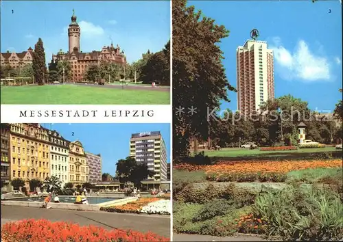 Leipzig Neues Rathaus Sachsenplatz Wohnhochhaus Wintergartenstrasse Messestadt Kat. Leipzig