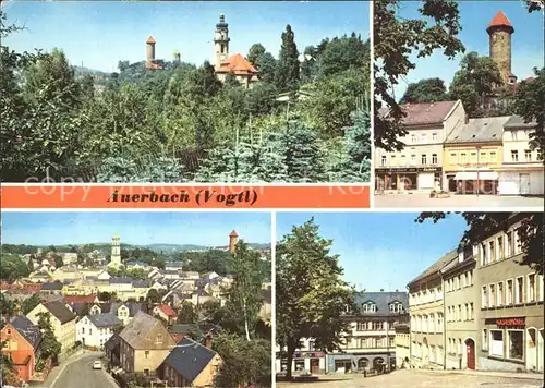 Auerbach Vogtland 3 Tuerme Friedensplatz Schloss Teilansicht Altmarkt Kat. Auerbach