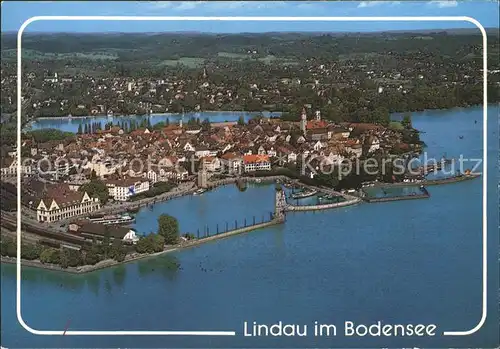 Lindau Bodensee Hafen Fliegeraufnahme Kat. Lindau (Bodensee)