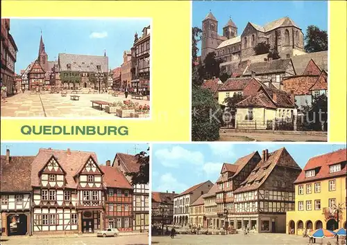 Quedlinburg Rathaus Dom Klopstockhaus Markt Fachwerkhaeuser Kat. Quedlinburg