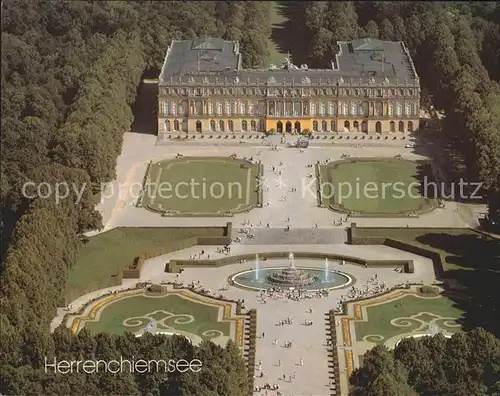 Herrenchiemsee Schloss Koenig Ludwig II Schlosspark Fliegeraufnahme Kat. Chiemsee