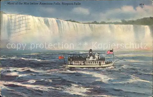 Niagara Falls Ontario Faelle mit Ausflugsdampfer Kat. Niagara Falls Canada