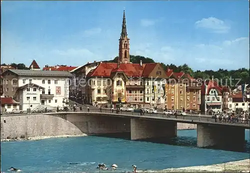 Bad Toelz Martkstrasse Isarbruecke Marienstift Kat. Bad Toelz