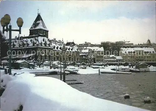 Ouchy Le Chateau im Winter Kat. Lausanne