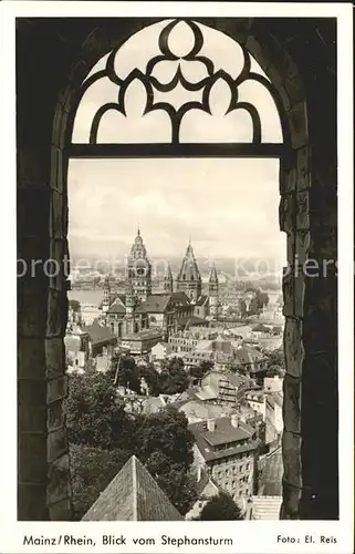 Mainz Rhein Blick vom Stephansturm