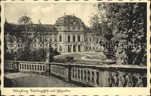 Wuerzburg Residenzschloss Hofgarten  Kat. Wuerzburg