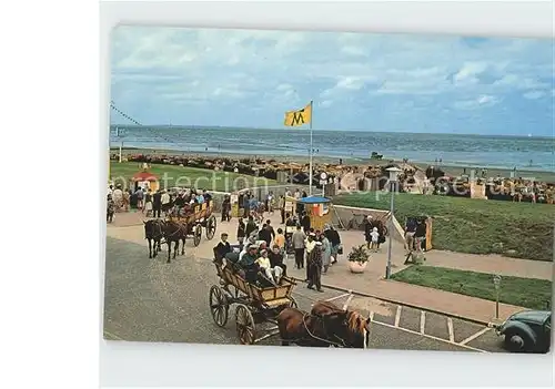 Cuxhaven Nordseebad Strand und Pferdewagen Kat. Cuxhaven