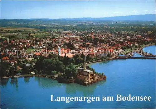 Langenargen Bodensee Fliegeraufnahme mit Schloss Montfort Kat. Langenargen