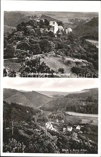 Boppard Rhein Schloss Schoeneck Blick von Burg Altan Ehrbachtal / Boppard /Rhein-Hunsrueck-Kreis LKR