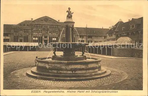 Essen Ruhr Margaretenhoehe Kleiner Markt mit Schatzgraeberbrunnen Kat. Essen