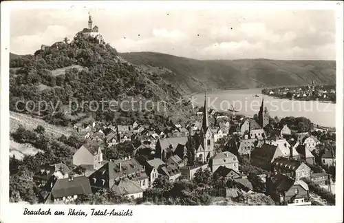 Braubach Rhein Stadtbild mit Marksburg Kat. Braubach