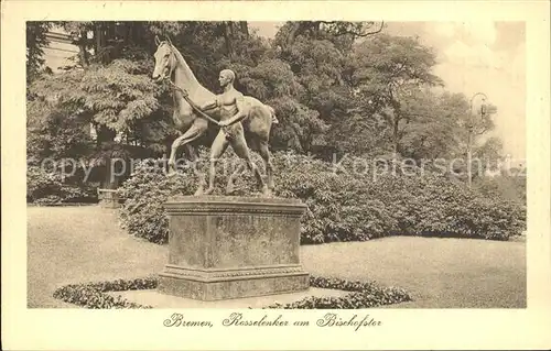 Bremen Rosselenker am Bischofstor Statue Denkmal Kat. Bremen