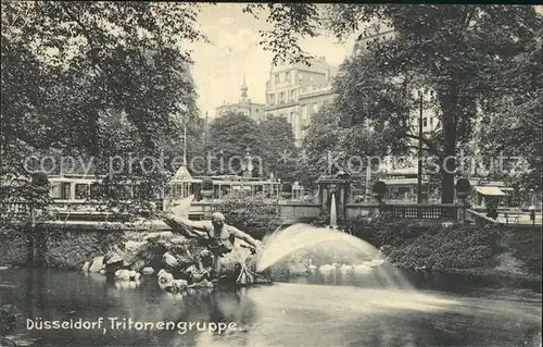 Duesseldorf Tritonengruppe Denkmal Kat. Duesseldorf