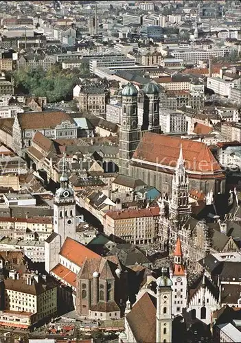 Muenchen Peterskirche Frauenkirche Rathaus Heiliggeistkirche Fliegeraufnahme Kat. Muenchen