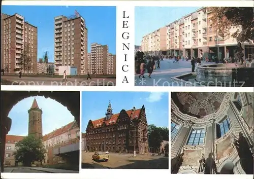 Legnica Ulica Rynku Zamek Piastowski Mauzoleum Hochhaus Schloss Mausoleum  Kat. Liegnitz Niederschlesien