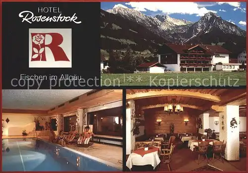 Fischen Allgaeu Hotel Rosenstock Hallenbad Restaurant Alpenblick Kat. Fischen i.Allgaeu